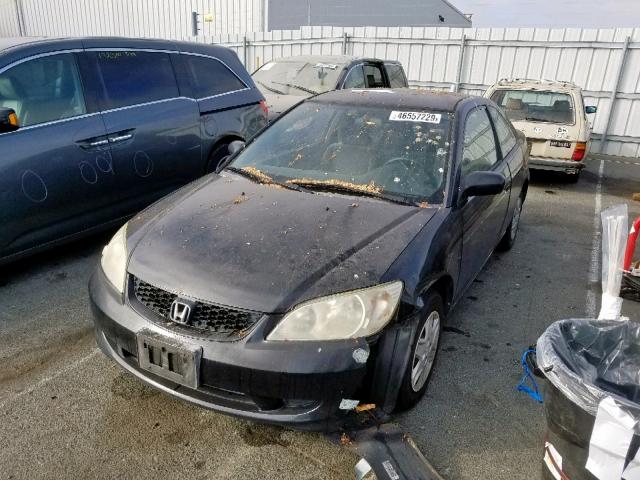 1HGEM21365L034689 - 2005 HONDA CIVIC DX V BLACK photo 2