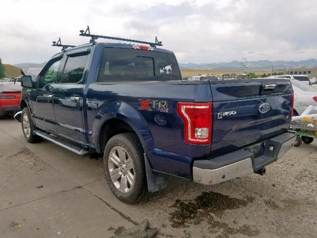 1FTEW1EP0FFB49840 - 2015 FORD F150 SUPER BLUE photo 3