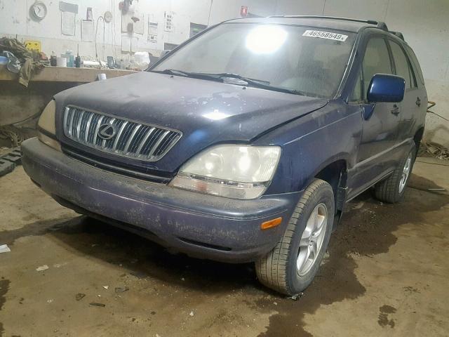 JTJGF10U710102156 - 2001 LEXUS RX 300 BLUE photo 2