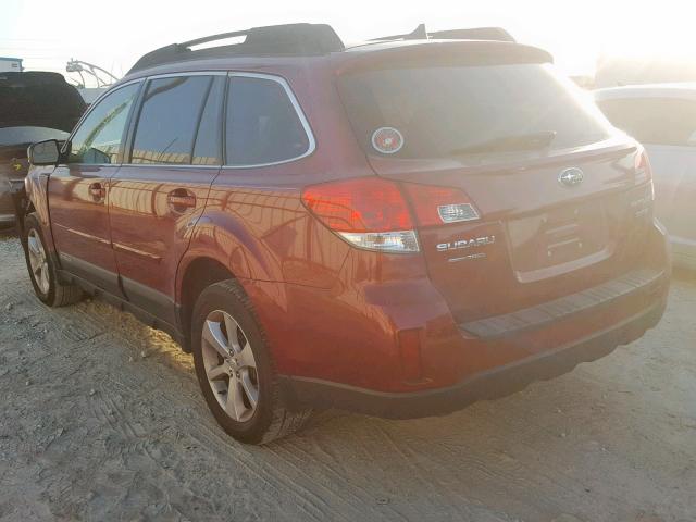 4S4BRDKC4D2234435 - 2013 SUBARU OUTBACK 3. RED photo 3