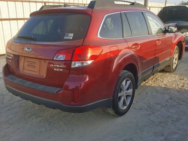 4S4BRDKC4D2234435 - 2013 SUBARU OUTBACK 3. RED photo 4
