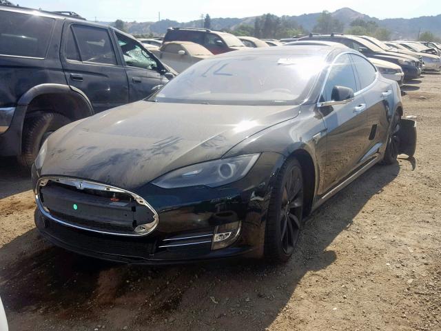 5YJSA1DP1CFS00796 - 2012 TESLA MODEL S أسود صورة 2