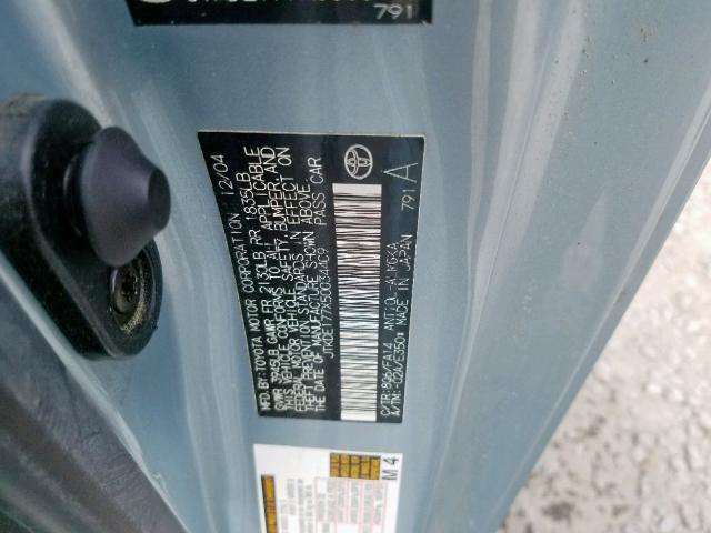 JTKDE177X50034409 - 2005 TOYOTA SCION TC ლურჯი ფოტო 10