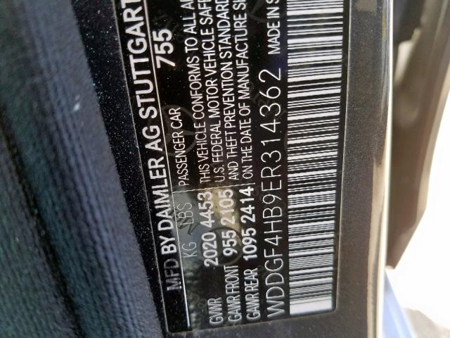 WDDGF4HB9ER314362 - 2014 MERCEDES-BENZ C 250 GRAY photo 10