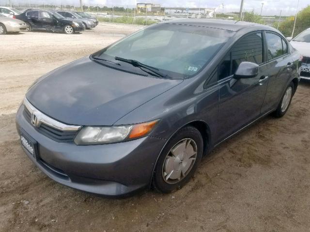 2HGFB2F67CH317691 - 2012 HONDA CIVIC HF GRAY photo 2