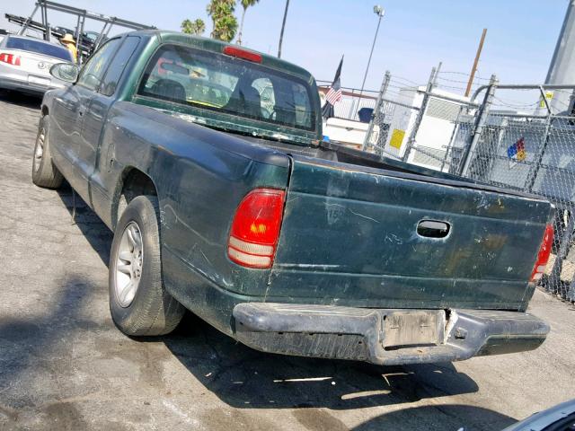 1B7FL22P3YS638265 - 2000 DODGE DAKOTA GREEN photo 3