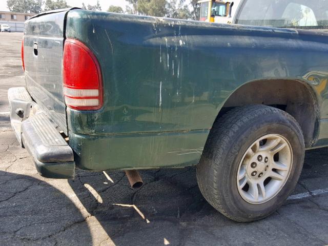 1B7FL22P3YS638265 - 2000 DODGE DAKOTA GREEN photo 9