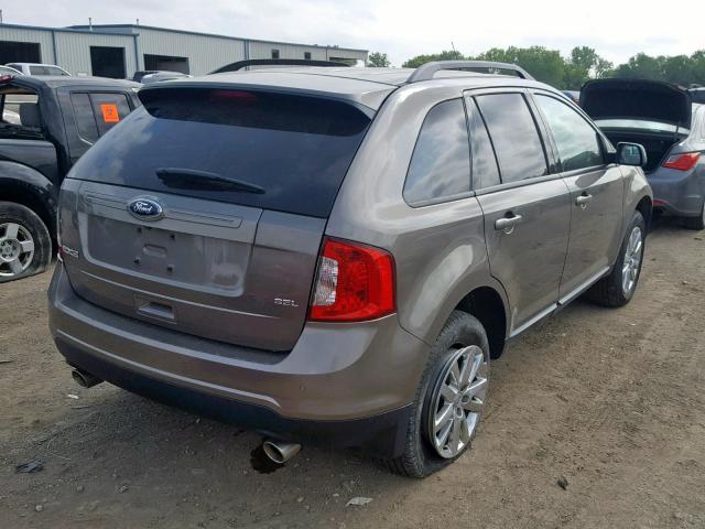 2FMDK3JC3EBB39336 - 2014 FORD EDGE SEL GRAY photo 4