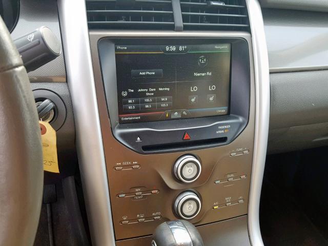 2FMDK3JC3EBB39336 - 2014 FORD EDGE SEL GRAY photo 9