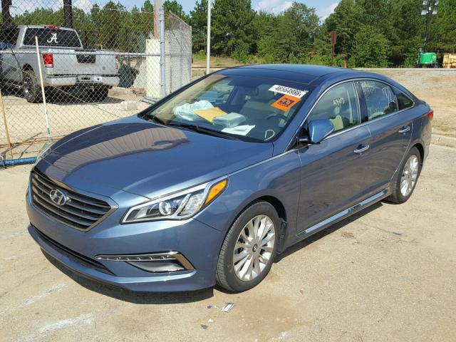 5NPE34AF9FH230526 - 2015 HYUNDAI SONATA SPO BLUE photo 2