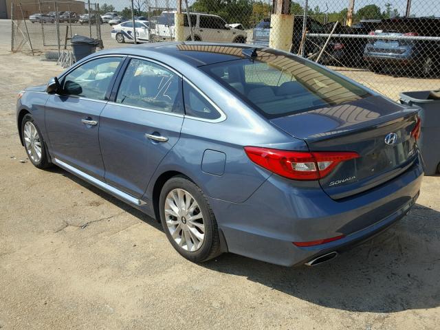 5NPE34AF9FH230526 - 2015 HYUNDAI SONATA SPO BLUE photo 3