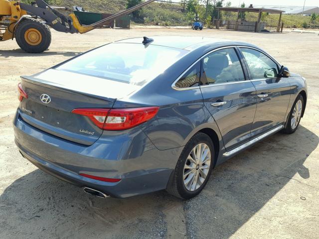 5NPE34AF9FH230526 - 2015 HYUNDAI SONATA SPO BLUE photo 4