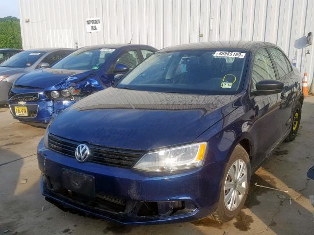 3VW1K7AJ6EM443270 - 2014 VOLKSWAGEN JETTA BASE BLUE photo 2