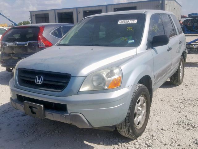 2HKYF18103H504138 - 2003 HONDA PILOT LX BLUE photo 2