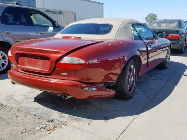 SAJGX2245WC030996 - 1998 JAGUAR XK8 BURGUNDY photo 4