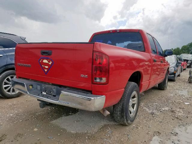 1D7HA18DX4S660642 - 2004 DODGE RAM 1500 S RED photo 4