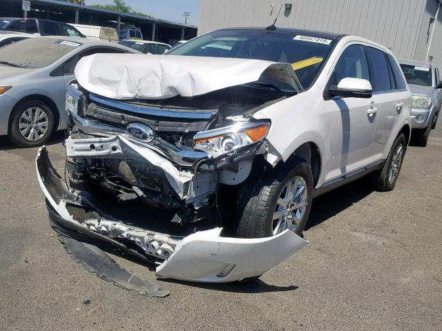 2FMDK3KC8EBB82181 - 2014 FORD EDGE LIMIT WHITE photo 2