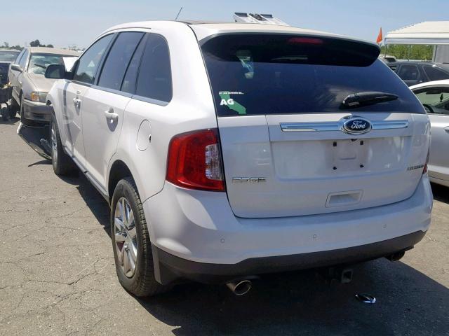 2FMDK3KC8EBB82181 - 2014 FORD EDGE LIMIT WHITE photo 3