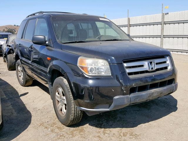 2HKYF18106H563274 - 2006 HONDA PILOT LX BLACK photo 1