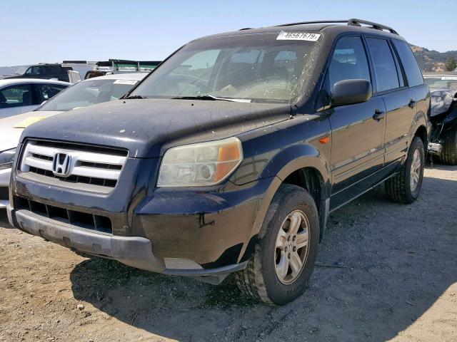 2HKYF18106H563274 - 2006 HONDA PILOT LX BLACK photo 2