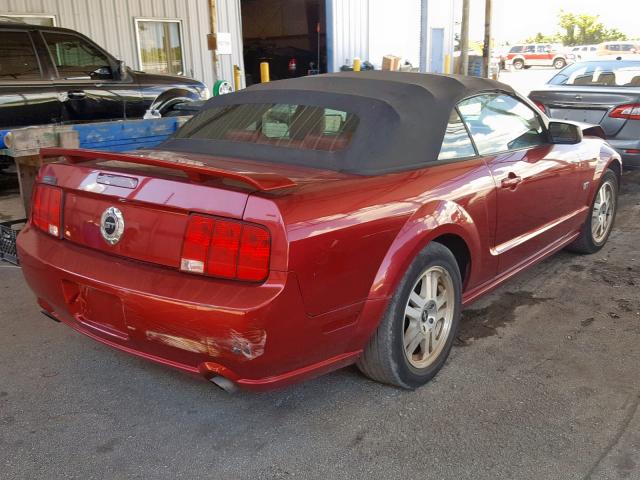 1ZVHT85H875274791 - 2007 FORD MUSTANG GT MAROON photo 4