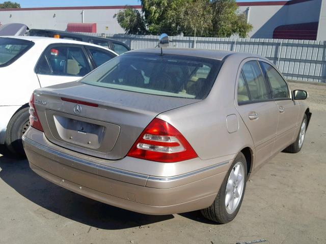 WDBRF61J72F272429 - 2002 MERCEDES-BENZ C 240 TAN photo 4