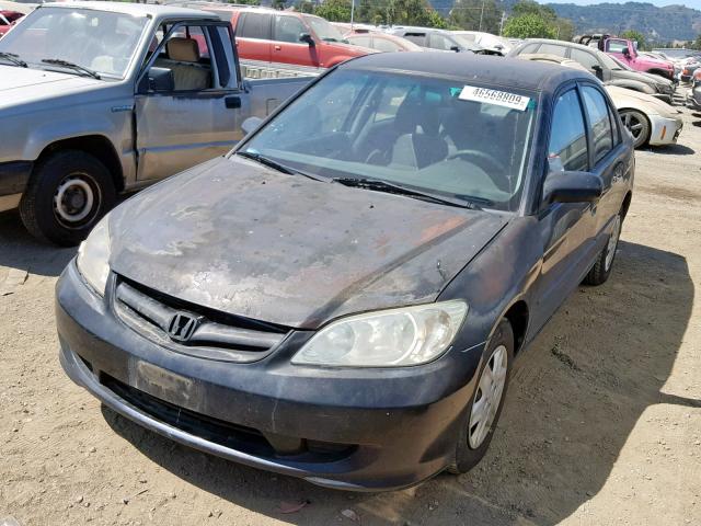 2HGES16315H578037 - 2005 HONDA CIVIC DX V BLACK photo 2