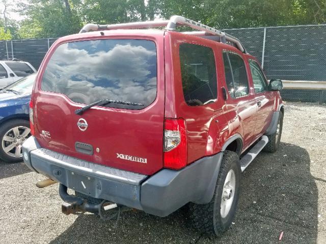 5N1ED28T13C633660 - 2003 NISSAN XTERRA XE RED photo 4