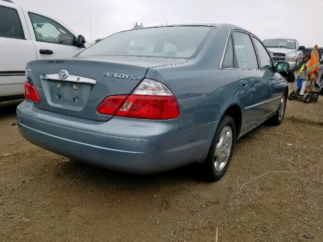 4T1BF28B34U389798 - 2004 TOYOTA AVALON XL TURQUOISE photo 4