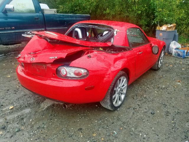 JM1NC26F680153899 - 2008 MAZDA MX-5 MIATA RED photo 4