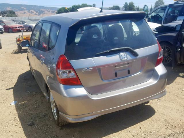 JHMGD38697S027904 - 2007 HONDA FIT S SILVER photo 3