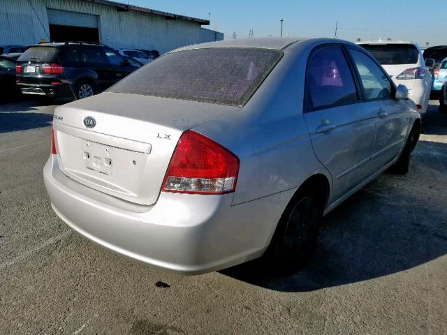 KNAFE222195613716 - 2009 KIA SPECTRA EX SILVER photo 4