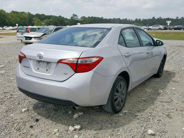 5YFBURHE4EP010741 - 2014 TOYOTA COROLLA L SILVER photo 4