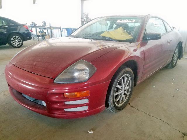 4A3AC44G6YE125297 - 2000 MITSUBISHI ECLIPSE GS RED photo 2