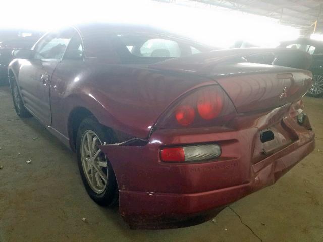 4A3AC44G6YE125297 - 2000 MITSUBISHI ECLIPSE GS RED photo 3