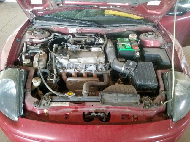 4A3AC44G6YE125297 - 2000 MITSUBISHI ECLIPSE GS RED photo 7