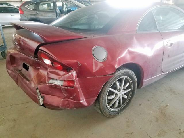 4A3AC44G6YE125297 - 2000 MITSUBISHI ECLIPSE GS RED photo 9