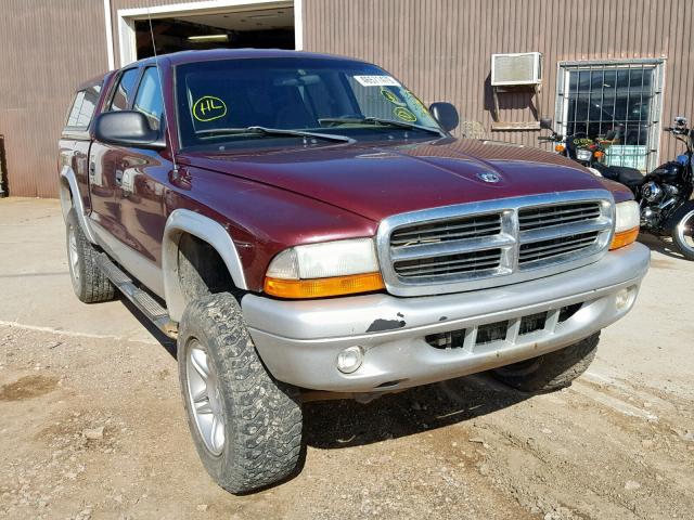 1D7HG48NX3S368349 - 2003 DODGE DAKOTA QUA MAROON photo 1