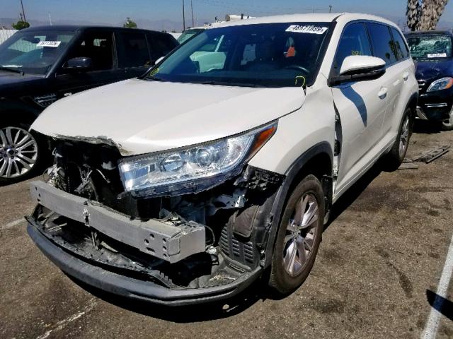 5TDBKRFH6ES009438 - 2014 TOYOTA HIGHLANDER WHITE photo 2