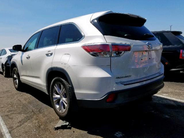 5TDBKRFH6ES009438 - 2014 TOYOTA HIGHLANDER WHITE photo 3