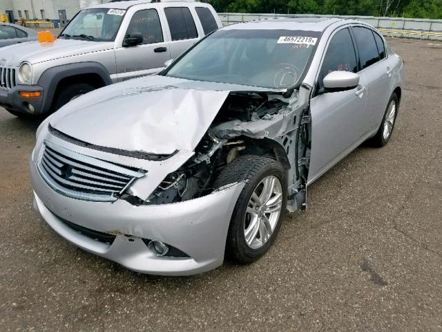 JN1CV6AR7DM766940 - 2013 INFINITI G37 SILVER photo 2