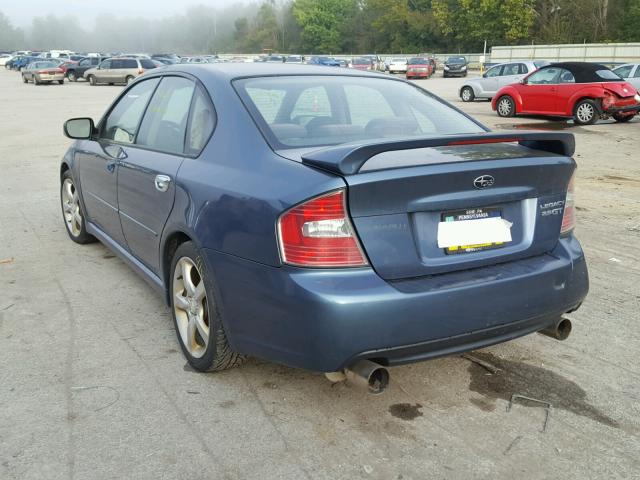 4S3BL686954211239 - 2005 SUBARU LEGACY GT BLUE photo 3