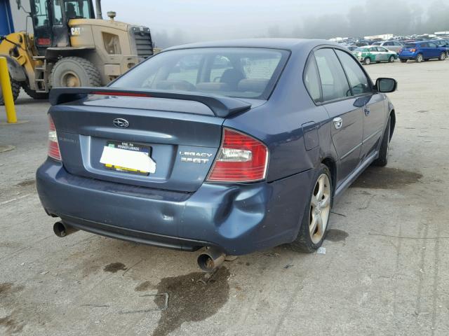 4S3BL686954211239 - 2005 SUBARU LEGACY GT BLUE photo 4