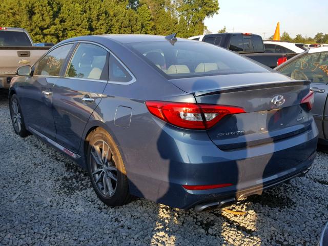 5NPE34AB9FH101084 - 2015 HYUNDAI SONATA SPO TURQUOISE photo 3