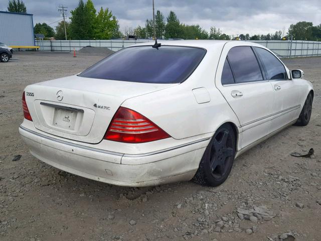 WDBNG84J35A444279 - 2005 MERCEDES-BENZ S 500 4MAT WHITE photo 4