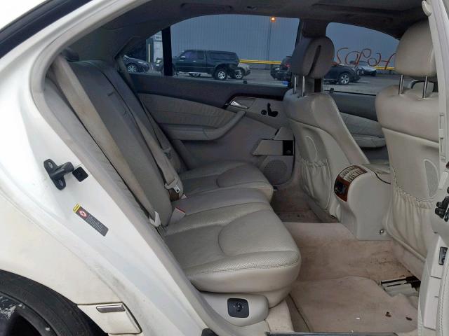 WDBNG84J35A444279 - 2005 MERCEDES-BENZ S 500 4MAT WHITE photo 6