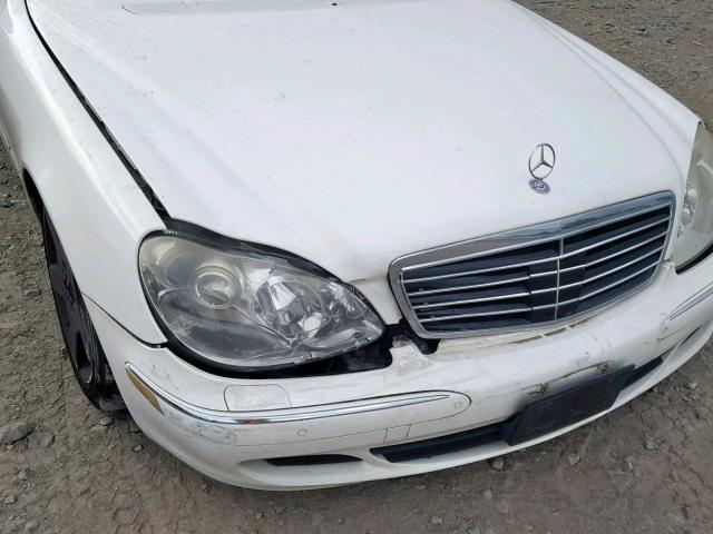 WDBNG84J35A444279 - 2005 MERCEDES-BENZ S 500 4MAT WHITE photo 9