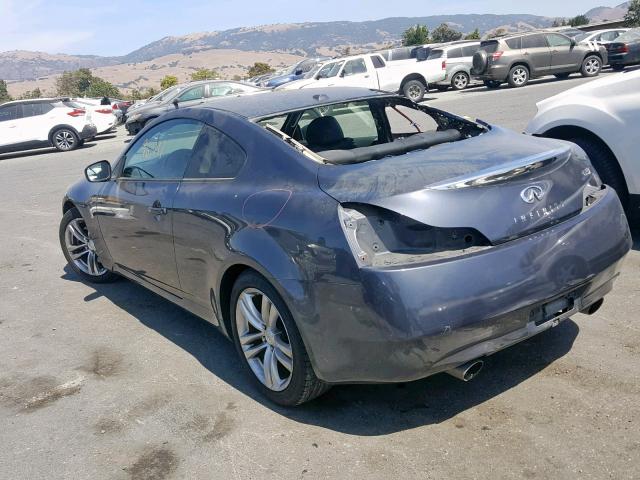 JNKCV64E29M606234 - 2009 INFINITI G37 BASE GRAY photo 3