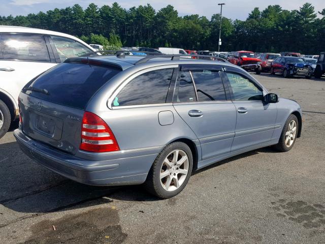 WDBRH81J45F624960 - 2005 MERCEDES-BENZ C 240 SPOR BLUE photo 4