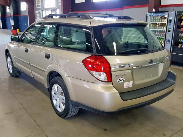 4S4BP60C587319247 - 2008 SUBARU OUTBACK TAN photo 3